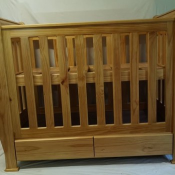 solid wood adjustable cot with drawers