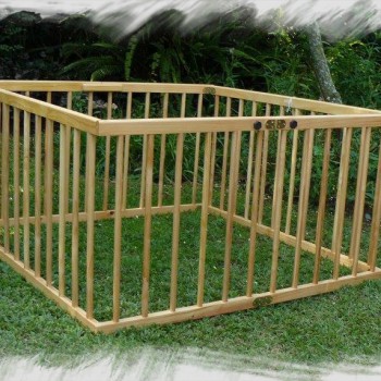 child's safety play pen in solid wood