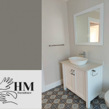 saligna bathroom unit with shaker door in matt white finish
