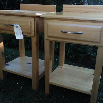 natural solid cypress wood pedetals with one drawer and shelf, handmade