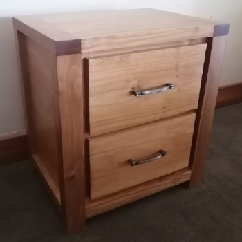 handmade solid timber pedestal two drawers