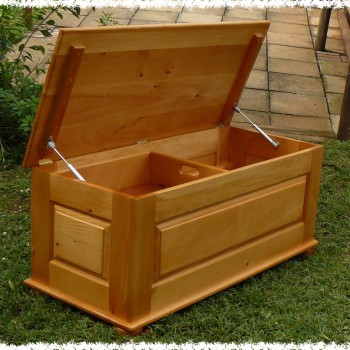 cypress solid wood kist open s on shocks to show plenty of storage space