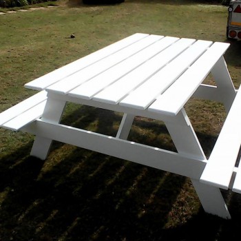 solid wood picnic bench and table