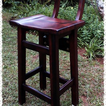 solid wood bar stool with back