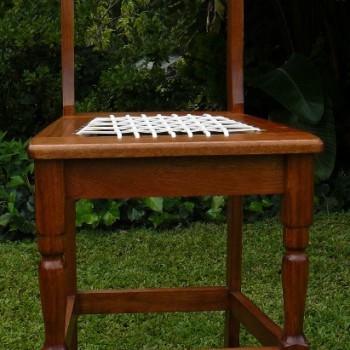solid wood riempie seat bar stool with back