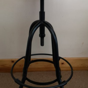 wrought iron and upholstered seat bar stool