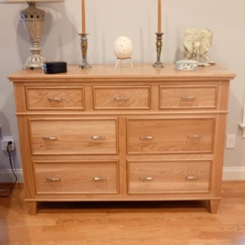 Large oak chest of drawers with beading details