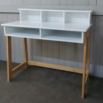 sprayed mdf desk with pine legs