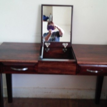 Custom dressing table with flip up storage and mirror
