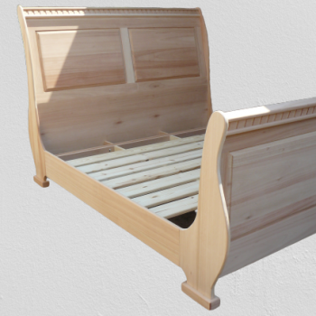 Unique solid wood be with headboard and footboard