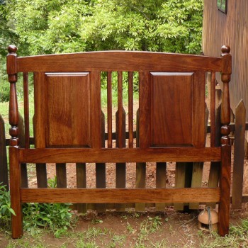 two-panelled headboard with decorative slats