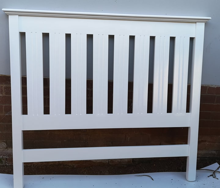 Simple slatted and routered headboard