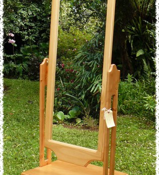 Cypress full length cheval mirror with storage drawer