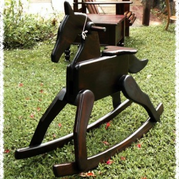 solid wood childs rocking horse
