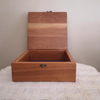 open solid wood jewellery box