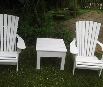 solid wood painted white patio furniture