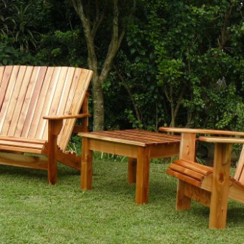 patio furniture set in solid wood