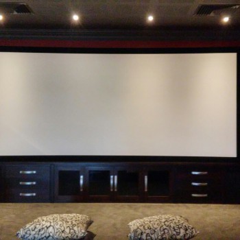 custom made cinema room in solid wood