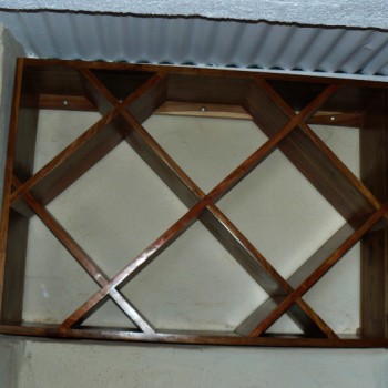 wall mounted wine rack for a bar, in solid wood