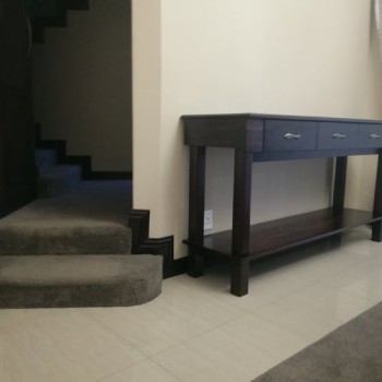 Modern side table server in dark wood