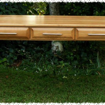 custom side board solid wood with three drawers