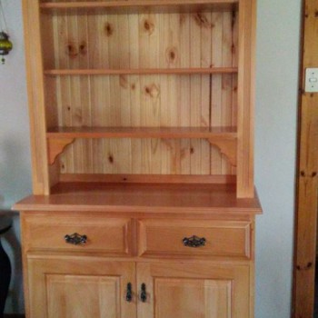 country cottage server with shelves for storage