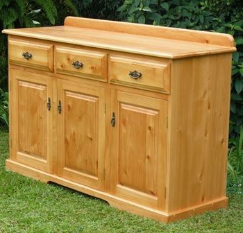handmade cypress server and sideboard