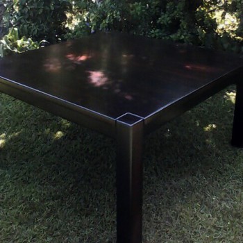 simple modern square coffee table in dark solid wood