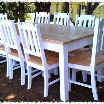 eight seater dining room set in solid wood