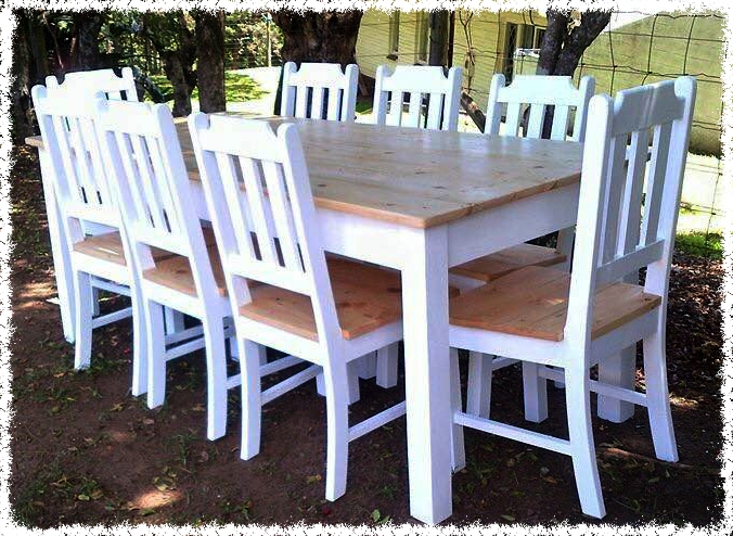 eight seater dining room set in solid wood