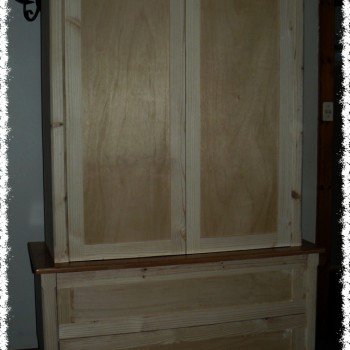 Simple solid pine wardrobe